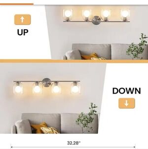 4-Light Bathroom Vanity Light Matte Soft Diffused Lighting, NEW